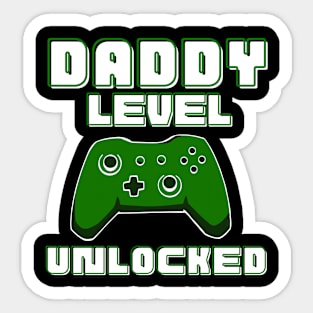 Pregnancy Announcement Daddy Level Unlocked Funny First Time New Expecting  Dad Gamer Birthday Gift Sticker